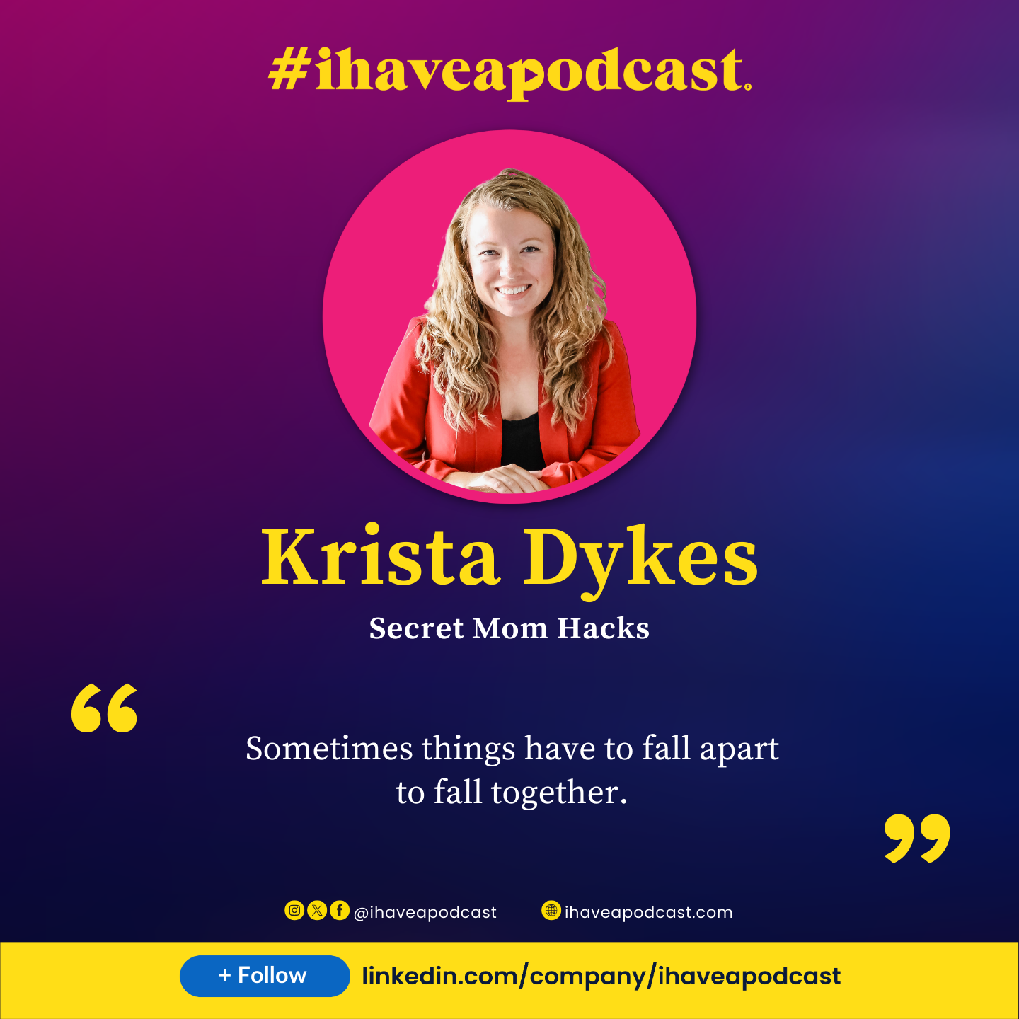 Secret Mom Hacks by Krista Dykes Featured Podcaster